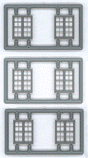 Windows - Double Hung pkg(6) -- 4/4 Double; Scale 64 x 80"  (Fits .45 x .53" Opening)