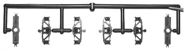Freight Car Trucks One-Piece -- Andrews 10 Pair (Delrin, black)
