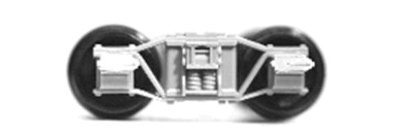 100-Ton Heavy-Duty Arch Bar Truck with Wheelsets - Kit -- 1 Pair (Paintable Styrene with Separate Nylon Bearings)
