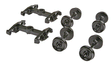 Freight Car Trucks One-Piece -- Bettendorf - Caboose (Delrin, black)