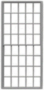 20/20 Pane Double-Hung Masonry Window w/Precut Glazing -- 42 x 84" Scale, Fits .68 x 1.45" Opening pkg(8)