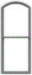 1/1 Pane Double-Hung Arch-Top Window w/Precut Glazing -- 25 x 66" Scale, Fits .5 x 1.19" Opening pkg(12)