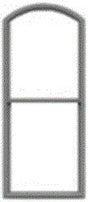 1/1 Pane Double-Hung Arch-Top Window w/Precut Glazing -- 25 x 66" Scale, Fits .5 x 1.19" Opening pkg(12)