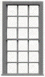 9/9 Pane Double-Hung Window w/Precut Glazing -- 30 x 62" Scale, Fits .54 x 1.07" Opening pkg(12)