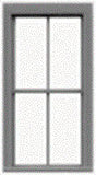 2/2 Pane Double-Hung Window w/Precut Glazing -- 25 x 57" Scale, Fits .5 x 1" Opening pkg(8)