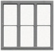 3-Unit 1/1 Double-Hung Window w/Precut Glazing -- 70 x 64" Scale, Fits 1.18 x 1.1" Opening pkg(4)