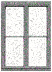 2-Unit 1/1 Double-Hung Window w/Precut Glazing -- 45 x 64" Scale, Fits .79 x 1.1" Opening pkg(6)