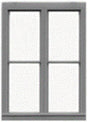 2-Unit 1/1 Double-Hung Window w/Precut Glazing -- 45 x 64" Scale, Fits .79 x 1.1" Opening pkg(6)