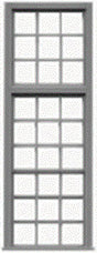 27-Pane Industrial Window w/Precut Glazing -- 30 x 97" Scale, Fits .53 x 1.63" Opening pkg(8)