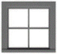 4-Pane Work Car Window w/Precut Glazing -- 36 x 36" Scale, Fits .65 x .63" Opening pkg(4)