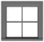 4-Pane Work Car Window w/Precut Glazing -- 36 x 36" Scale, Fits .65 x .63" Opening pkg(4)