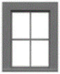 4-Pane Work Car Window w/Precut Glazing -- 24 x 36" Scale, Fits .47 x .63" Opening pkg(6)