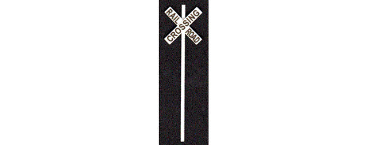 Modern US Style Railroad Crossbuck Warning Signs -- pkg(8)