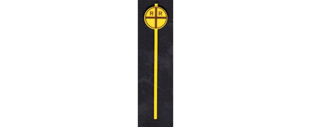 Pre-1950 Early Grade Crossing Warning Signs -- Yellow Circle w/Vertical Cross pkg(8)