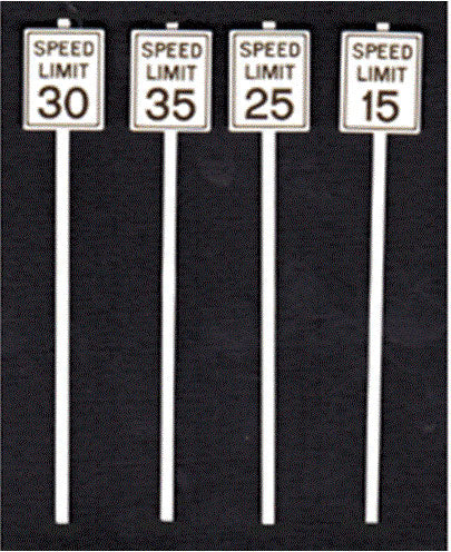 Low Speed Limit Signs -- 2 Each: 15, 25, 30 & 35mph