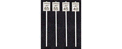 High Speed Limit Signs -- 2 Each: 40, 45, 65 & 65mph