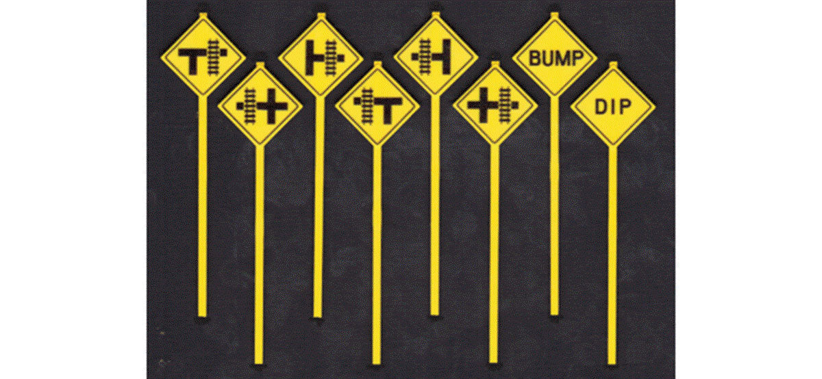 Assorted Road Warning Signs -- pkg(8)