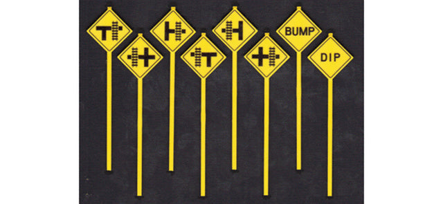Assorted Road Warning Signs -- pkg(8)