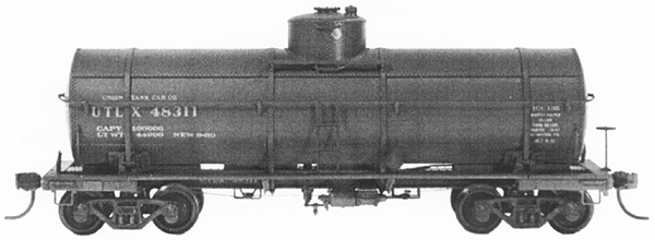 36' 10,000-Gallon USRA Tank Car w/60" Dome - Kit -- Undecorated - Single Car