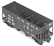 36' USRA 2-Bay Open Steel Hopper - Kit -- Undecorated