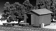 Handcar Shed w/Handcar & Trailer -- Kit - 1-5/8 x 2-11/16"  4.1 x 6.8cm