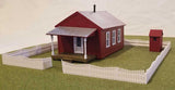 One-Room Schoolhouse - Kit -- Includes Fence & Outhouse - 2-3/4 x 4-1/2"  7 x 11.4cm-1