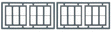Windows - Double Hung pkg(4) -- Three 1/1 Single Window; Scale 100 x 92"  (Fits 1.18 x 1.1" Opening)