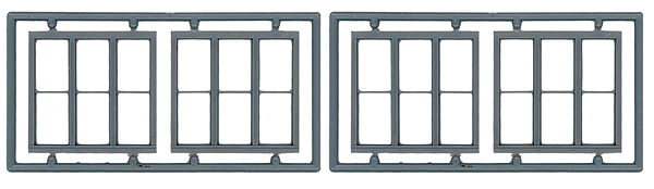 Windows - Double Hung pkg(4) -- Three 1/1 Single Window; Scale 100 x 92"  (Fits 1.18 x 1.1" Opening)
