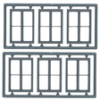 Windows - Double Hung pkg(6) -- Two 1/1 Single-Window; Scale 100 x 92" (Matches 8094 & 8096, Fits .79 x 1.1