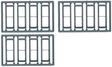 Windows - Double Hung pkg(12) -- 1/1; Scale 30 x 92"  (Fits .385 x 1.1" Opening)