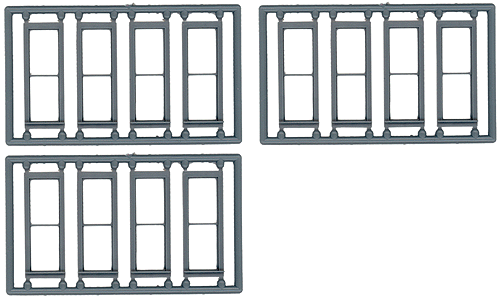 Windows - Double Hung pkg(12) -- 1/1; Scale 30 x 92"  (Fits .385 x 1.1" Opening)