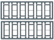 Windows - Double Hung pkg(12) -- 1/1; Scale 28 x 64"  (Fits .37 x .825" Opening)