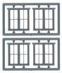 Windows - Double Hung pkg(6) -- Two 2/2 Single Window; Scale 63 x 69" (Matches #8031 - Fits .785 x .83")