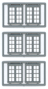 Windows - Double Hung pkg(6) -- 4/4 Double (Matches #8030); 64 x 80" (Fits .81 x .99: Opening)