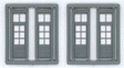 6-Lite Door w/2 Lite Transom - pkg(4) -- 33 x 110" (Fits Opening .42 x 1.31")