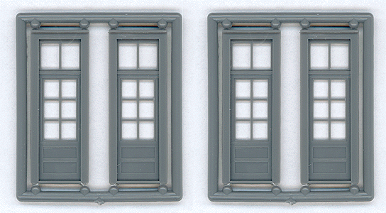 6-Lite Door w/2 Lite Transom - pkg(4) -- 33 x 110" (Fits Opening .42 x 1.31")