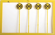 Railroad Crossing Highway Warning Sign -- Modern Yellow & Black pkg(20)