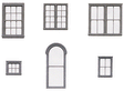 Styrene Window Assortment -- 290 Pieces Total
