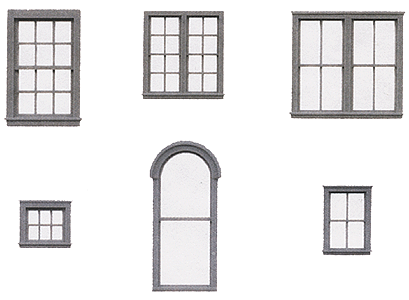 Styrene Window Assortment -- 290 Pieces Total