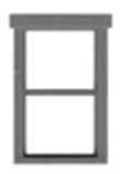 1/1 Double-Hung Window w/Fancy Top Trim -- #1 pkg(12)-2