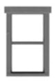 1/1 Double-Hung Window w/Fancy Top Trim -- #1 pkg(12)-2