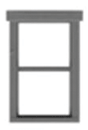 1/1 Double-Hung Window w/Fancy Top Trim -- #1 pkg(12)-1