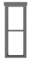 1/1 Double Hung Window w/Fancy Top Trim -- #2 pkg(12)-2
