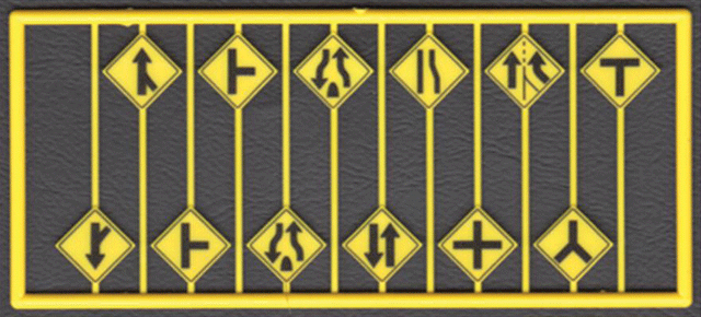 Highway Road Path (Arrow) Warning Signs -- Yellow w/Black Print 12 Different Signs