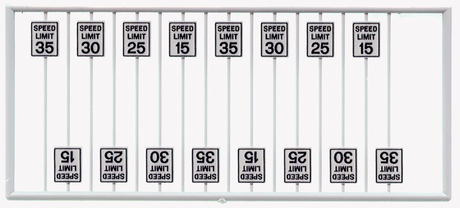 Speed Limit Signs pkg(16) -- Low Speeds