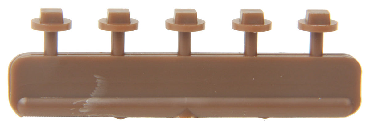 Nut, Bolt & Washer Detail -- 7" Square Bolt w/13" Washer, Styrene, Rust Color, pkg(40)
