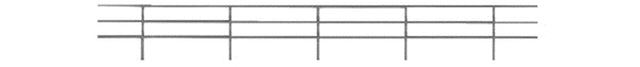 3-Rail Pipe Railing -- 4 Pieces, 16"  40.6cm Length Total