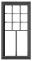 Rio Grande Southern Station - 9 Over 2 Double-Hung Window -- 37 x 72" Scale, .45 x .895" Opening pkg(8)