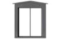 2-Pane Peaked Window with Precut Glazing -- Scale 36 x 44"  91.4 x 112cm  pkg(12)