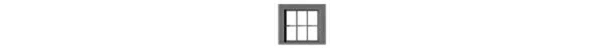 6-Pane Window with Glazing -- 30 x 28" Scale (Fits .4 x .365" Opening) pkg(12)